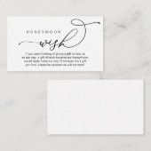 の結婚新婚旅行の願い、お金の贈り物 エンクロージャーカード (正面/裏面)