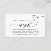 の結婚新婚旅行の願い、お金の贈り物 エンクロージャーカード (正面)