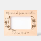 の結婚新婚記念フローラ花 レーザー彫刻フレーム (正面)