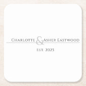 の結婚新婚 スクエアペーパーコースター (正面)