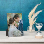 の結婚新着写真アクリル フォトプラーク<br><div class="desc">日付と名モダン前が付いた写真の記念碑。シンプルミニマ結婚リストの記念品。</div>