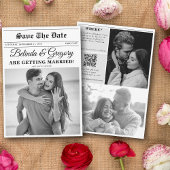 の結婚新聞おもしろい白黒フォトズ結婚 セーブザデート