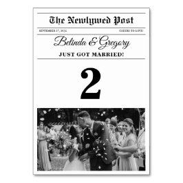 の結婚新聞おもしろい白黒フォトズ結婚 テーブルナンバー