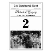 の結婚新聞おもしろい白黒フォトズ結婚 テーブルナンバー (正面)