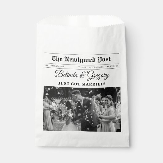 の結婚新聞おもしろい白黒フォトズ結婚 フェイバーバッグ (正面)
