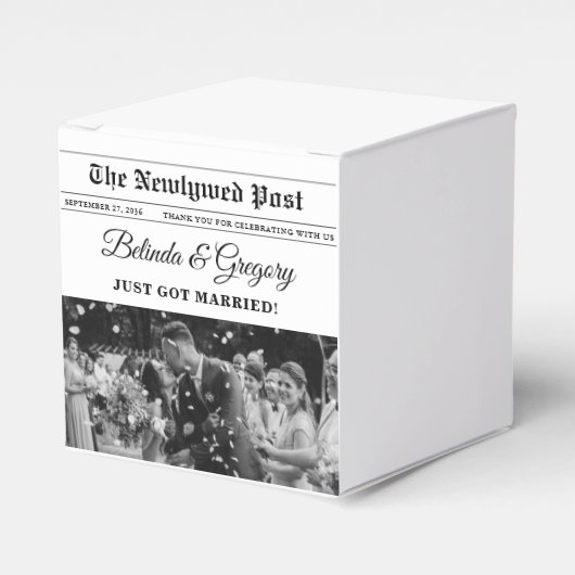 の結婚新聞おもしろい白黒フォトズ結婚 フェイバーボックス (正面サイド)