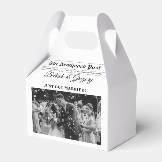 の結婚新聞おもしろい白黒フォトズ結婚 フェイバーボックス (正面サイド)