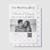 の結婚新聞おもしろい白黒フォトズ結婚 ベラム紙招待状 (オフセット (招待状))