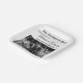 の結婚新聞おもしろい白黒フォトズ結婚 ペーパープレート (傾斜あり)