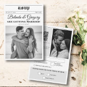 の結婚新聞おもしろい白黒フォトズ結婚 出欠カード