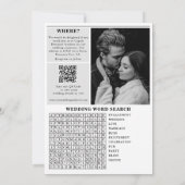 の結婚新聞おもしろい白黒フォトズ結婚 招待状 (裏面)