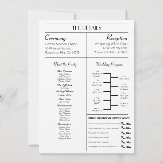 の結婚新聞招待状 招待状 (裏面)