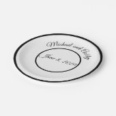 の結婚新郎新婦の名前と日付紙プレート ペーパープレート (アングル)