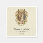 の結婚新郎新婦カトリック結婚メアリー・ジョセフ スタンダードカクテルナプキン (正面)