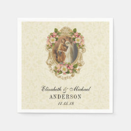 の結婚新郎新婦カトリック結婚メアリー・ジョセフ スタンダードカクテルナプキン