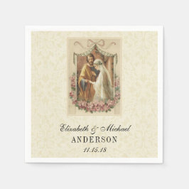 の結婚新郎新婦カトリック結婚メアリー・ジョセフ スタンダードカクテルナプキン