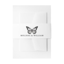 の結婚新郎新婦バタフライブラック&ホワイト