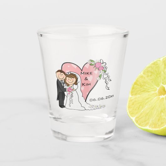の結婚新郎新婦 ショットグラス (正面)