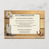 の結婚方向と宿泊施設の挿入カード エンクロージャーカード (裏面)