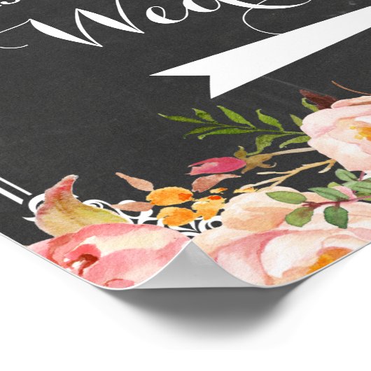 の結婚方向記号 |ヴィンテージシャルボードフローラ ポスター (角)