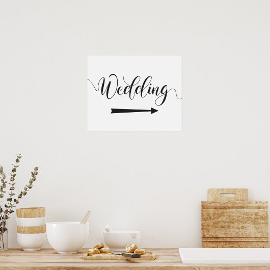 の結婚方向記号 – 右矢印 ポスター (キッチン)