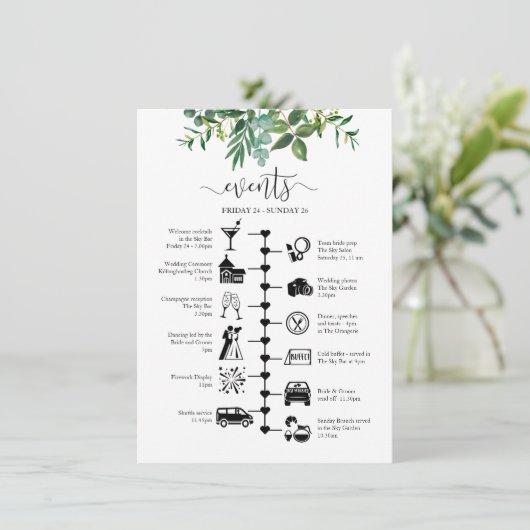 の結婚旅程の緑図解入りの、写真付きの園 アドバイスカード (スタンド正面)