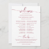 の結婚旅程アイコンシックなスクリプト結婚式 プログラム (裏面)