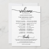 の結婚旅程アイコンシックなスクリプト結婚式 プログラム (裏面)