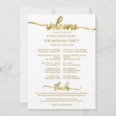 の結婚旅程アイコンシックなスクリプト結婚式 プログラム (裏面)