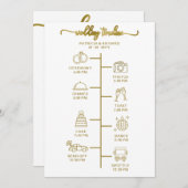 の結婚旅程アイコンシックなスクリプト結婚式 プログラム (正面/裏面)