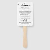 の結婚旅程アイコンシックなスクリプト結婚式 プログラム ハンドファン (裏面)