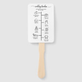 の結婚旅程アイコンシックなスクリプト結婚式 プログラム ハンドファン (正面)