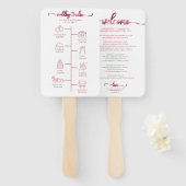 の結婚旅程アイコンシック・スクリプト結婚の歓迎 ハンドファン (正面&裏面)