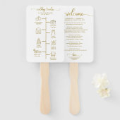 の結婚旅程アイコンシック・スクリプト結婚の歓迎 ハンドファン (正面&裏面)