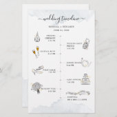 の結婚旅程アイコンモダンプログラムカード 便箋 (正面/裏面)