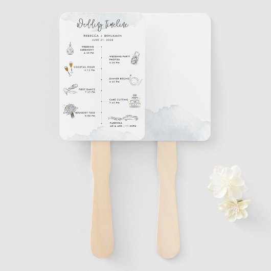 の結婚旅程アイコンモダンプログラム ハンドファン (正面&裏面)