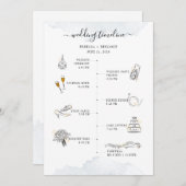 の結婚旅程アイコンモダンプログラム 招待状 (正面/裏面)