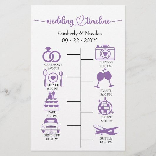 の結婚旅程アイコンChic Script結婚の駅 便箋 (正面)