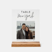 の結婚旅行先のカスタム写真テーブル アクリルサイン (正面)