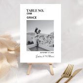 の結婚旅行先の写真と名前をカスタムする テーブルナンバー