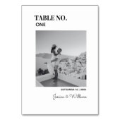 の結婚旅行先の写真と名前をカスタムする テーブルナンバー (裏面)