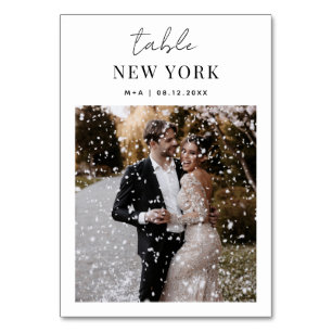 の結婚旅行先の写真と名前テーブル番号 テーブルナンバー