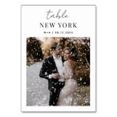 の結婚旅行先の写真と名前テーブル番号 テーブルナンバー (正面)