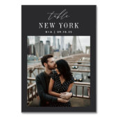 の結婚旅行先の写真と名前 テーブルナンバー (正面)