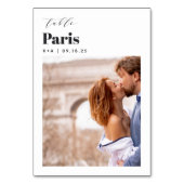 の結婚旅行先の写真と名前 テーブルナンバー (裏面)