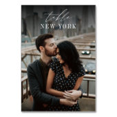 の結婚旅行先の写真と名前 テーブルナンバー (正面)