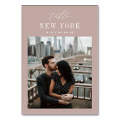 の結婚旅行先の写真と名前 テーブルナンバー (正面)