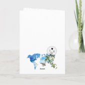 の結婚旅行先パスポートグリーンワールドマップパーム 招待状 (裏面)