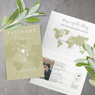 の結婚旅行先パスポートセージ世界地図 招待状