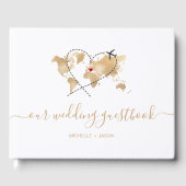 の結婚旅行先パスポート世界地図ありがとう ゲストブック (正面)